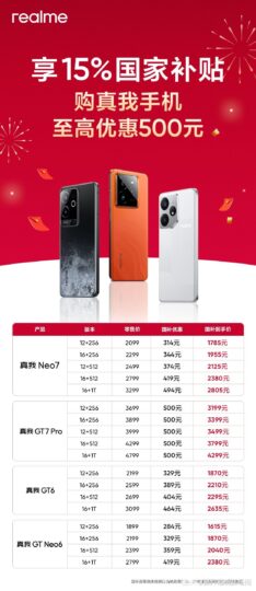 真我国补上线：真我GT7 Pro与真我Neo7超值促销，最高优惠！-个人笔记