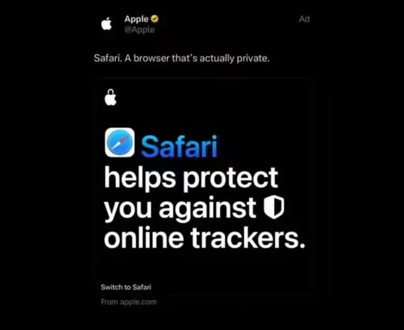 苹果重回X平台投放广告，宣传Safari隐私和Apple TV+剧集-个人笔记