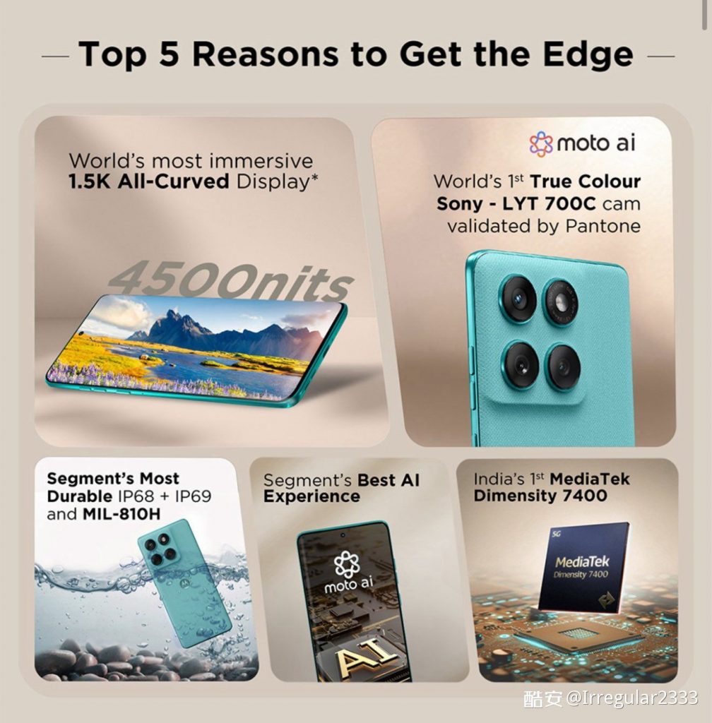 摩托罗拉Edge 60系列三款新机入网：Edge 60 Fusion帆布后盖设计亮眼-个人笔记