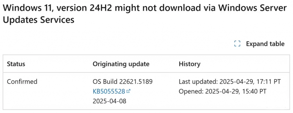 微软确认：4 月更新导致 Windows 11 无法通过 WSUS 升级至 24H2，暂无解决方案-个人笔记