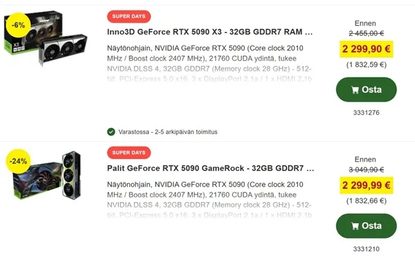 RTX 5090显卡首度跌破建议零售价，显卡市场悄然转向？-个人笔记