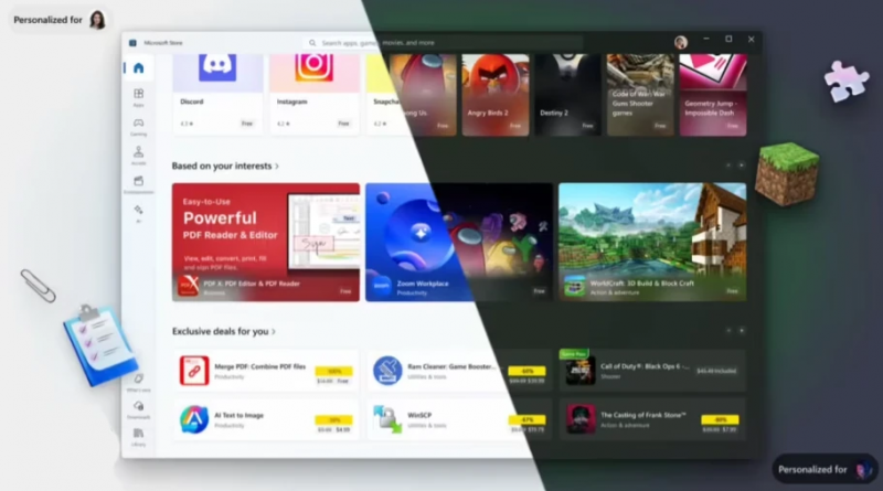 Windows 11 应用商店升级:Microsoft Store 引入 AI 推荐系统,月活用户破 2.5 亿-个人笔记